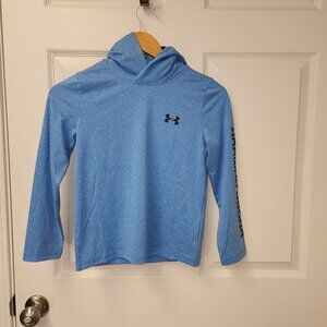 Under Armour Boy kid Youth Small blue pullover hoodie with crossover cowl neck